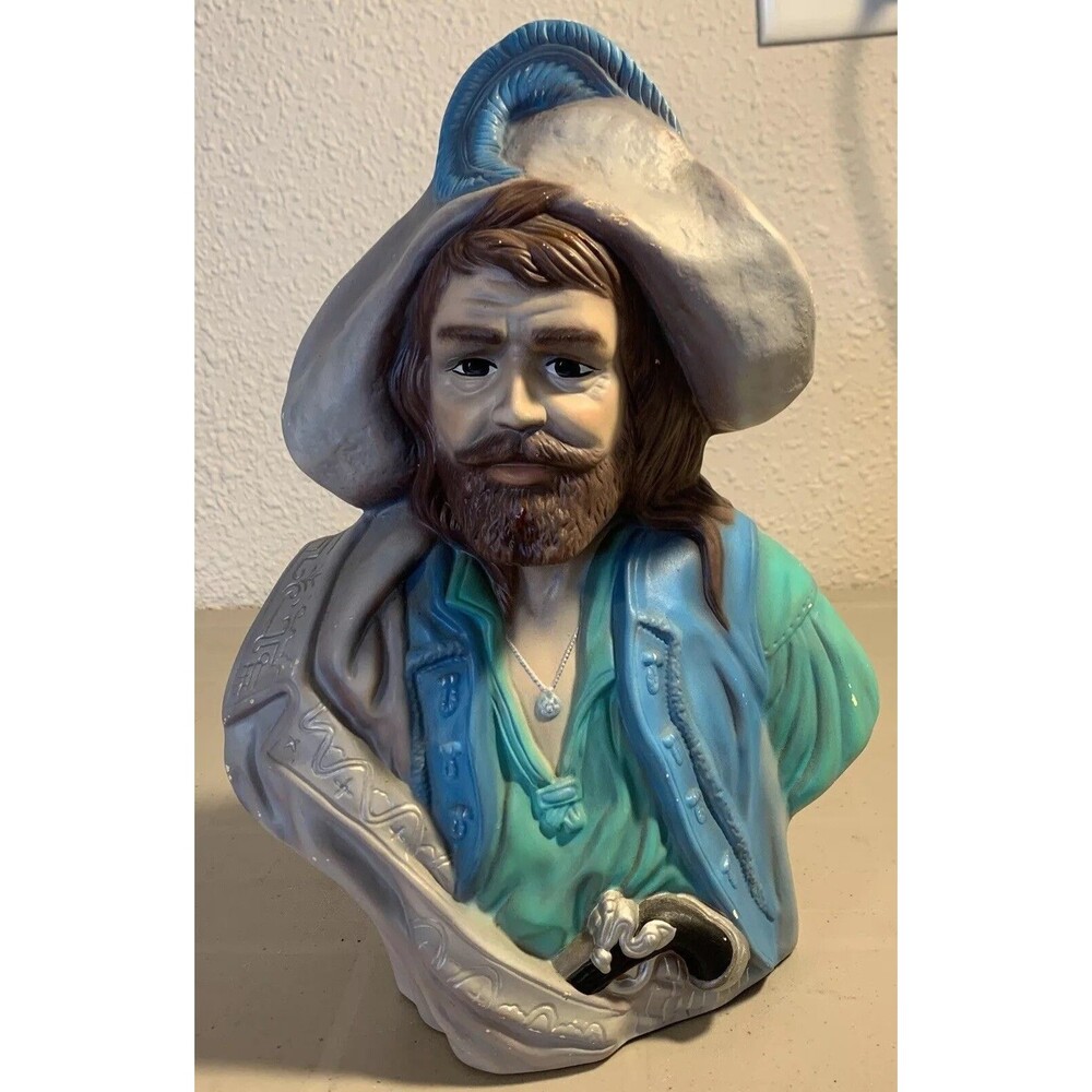 Holland Mold Pirate Buccaneer Conquistador Ceramic Bust Statue Bar Vintage 11.5”